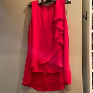 JOSEPH RIBKOFF Red Draped, Tiered Sleeveless, Blouse Top SIZE 10